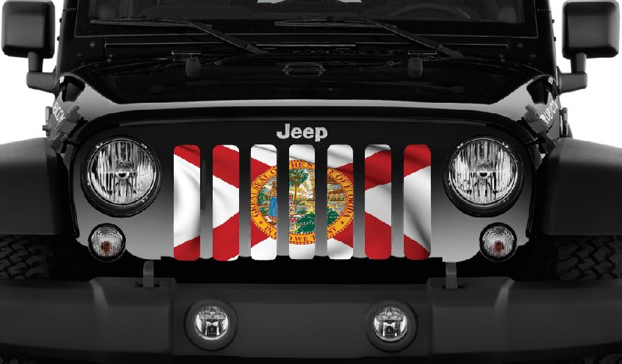 Waving Florida State Flag Grille Insert