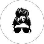 Girl With Sunglasses White Spare Tire Cover
