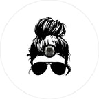 Girl With Sunglasses White Spare Tire Cover