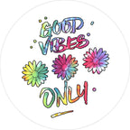 Good Vibes Only Flower White 1 Spare Tire Cover