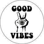 Good Vibes Peace Hand White Spare Tire Cover