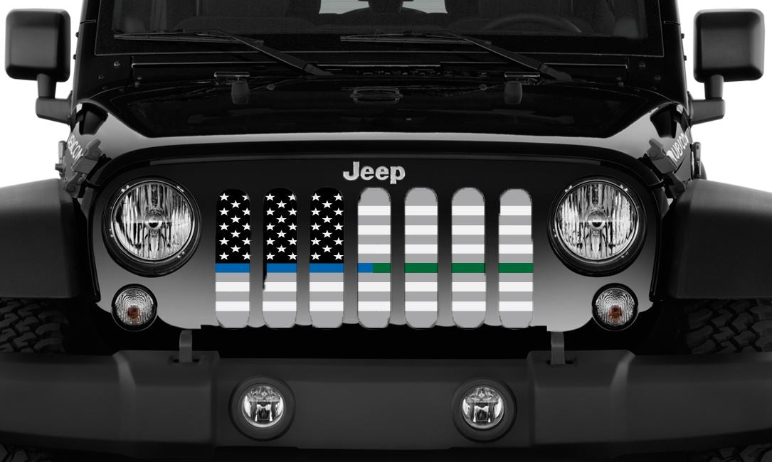 Ghost Tactical Back the Blue and Military American Flag Grille Insert