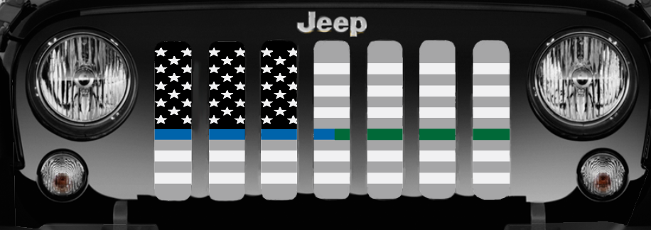 Ghost Tactical Back the Blue and Military American Flag Grille Insert