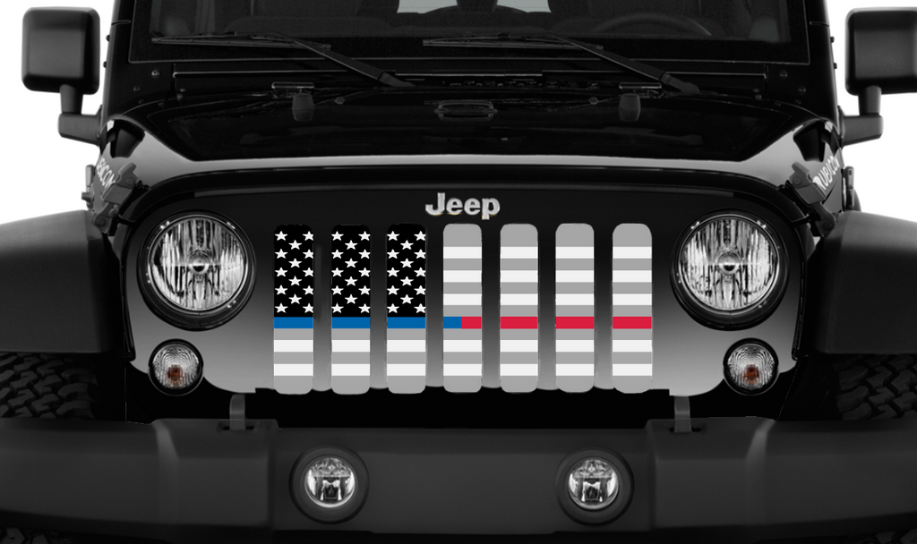 Ghost Tactical Back the Blue and Red American Flag Grille Insert