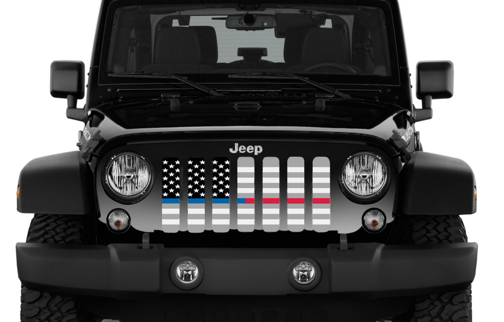 Ghost Tactical Back the Blue and Red American Flag Grille Insert
