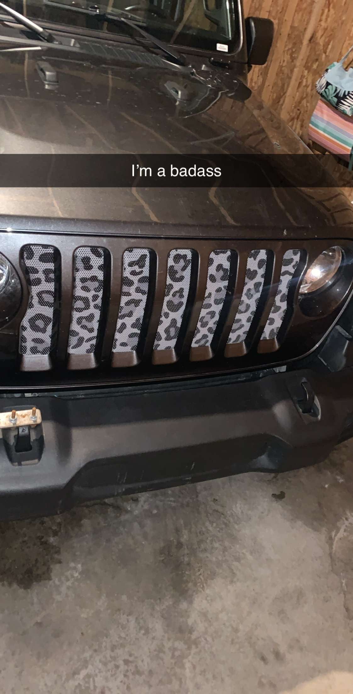 Gray Leopard Print Grille Insert
