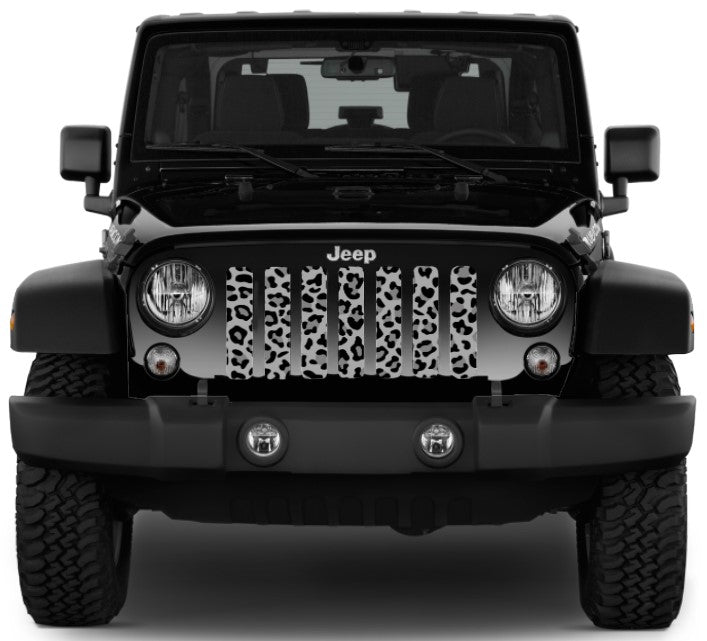 Platinum Gray Leopard Print Grille Insert