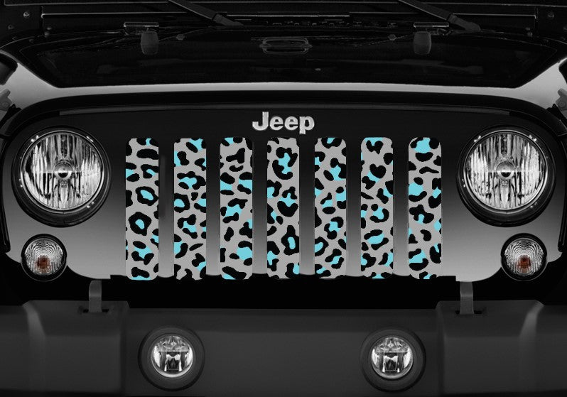 Teal Leopard Print Grille Insert