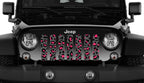 Platinum Gray and Pink Leopard Print Grille Insert