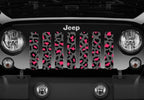 Platinum Gray and Pink Leopard Print Grille Insert