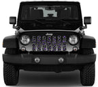 Platinum Gray and Purple Leopard Print Grille Insert