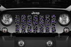 Platinum Gray and Purple Leopard Print Grille Insert