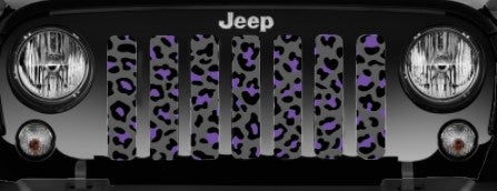 Platinum Gray and Purple Leopard Print Grille Insert