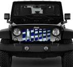 Waving Greek Flag Grille Insert