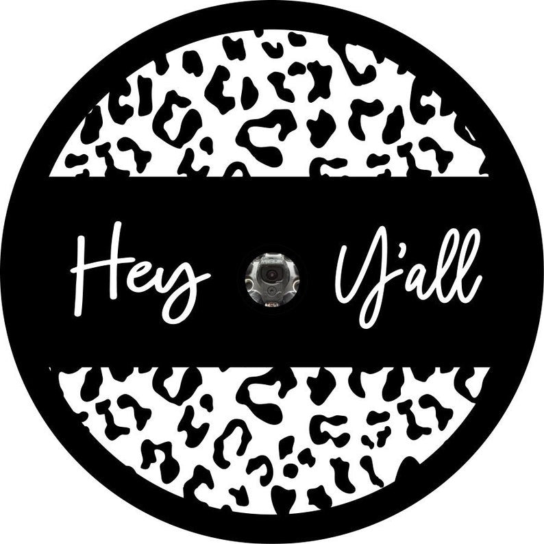 Hey Y'all Leopard Spare Tire Cover