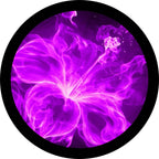 Hibiscus Fire Flower Black & Purple Spare Tire Cover