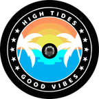 High Tides & Good Vibes Black Spare Tire Cover