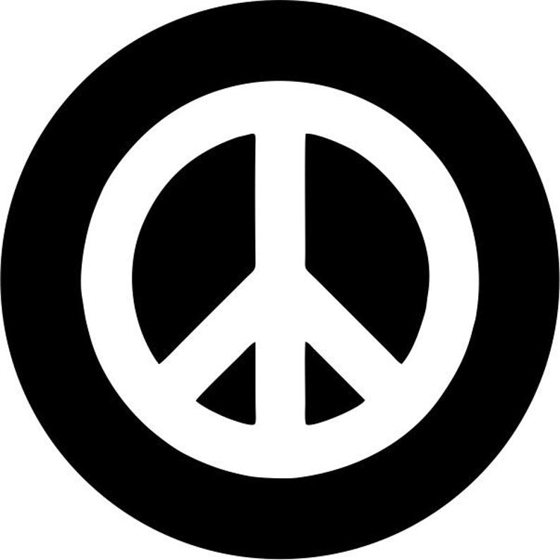 Hippie Peace Sign Black Spare Tire Cover