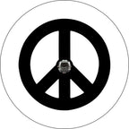 Hippie Peace Sign White Spare Tire Cover