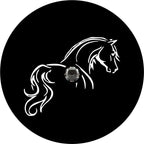 Horse Silhouette Black Spare Tire Cover