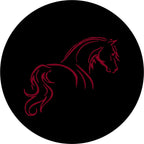 Horse Silhouette Red Spare Tire Cover