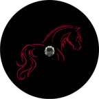 Horse Silhouette Red Spare Tire Cover