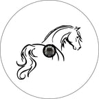 Horse Silhouette White Spare Tire Cover