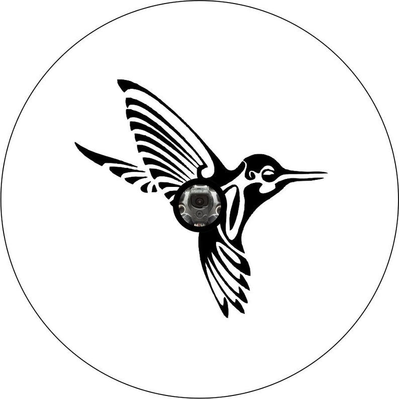 Humming Bird White Spare Tire Cover