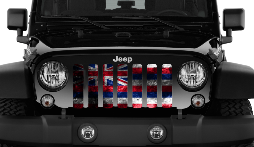 Hawaii Grunge State Flag Grille Insert