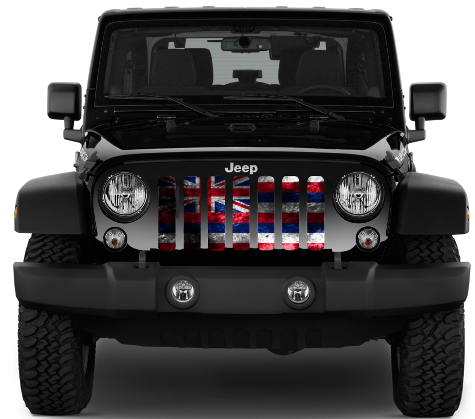 Hawaii Grunge State Flag Grille Insert