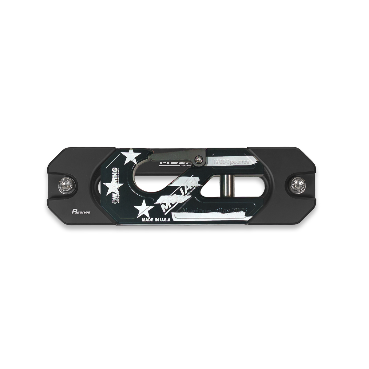 American Flag Black Edition Aluminum Recessed Winch Shackle with Fairlead