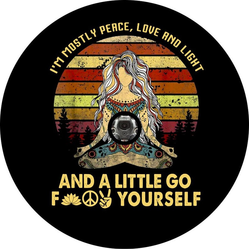 I'm Mostly Light Love Peace And A Little Black Spare Tire Cover