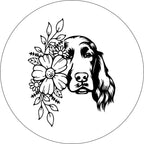 Irish Setter With Flowers White Spare Tire Cover