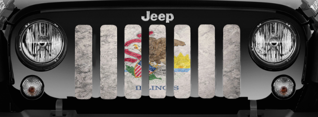 Illinois Grunge State Flag Grille Insert
