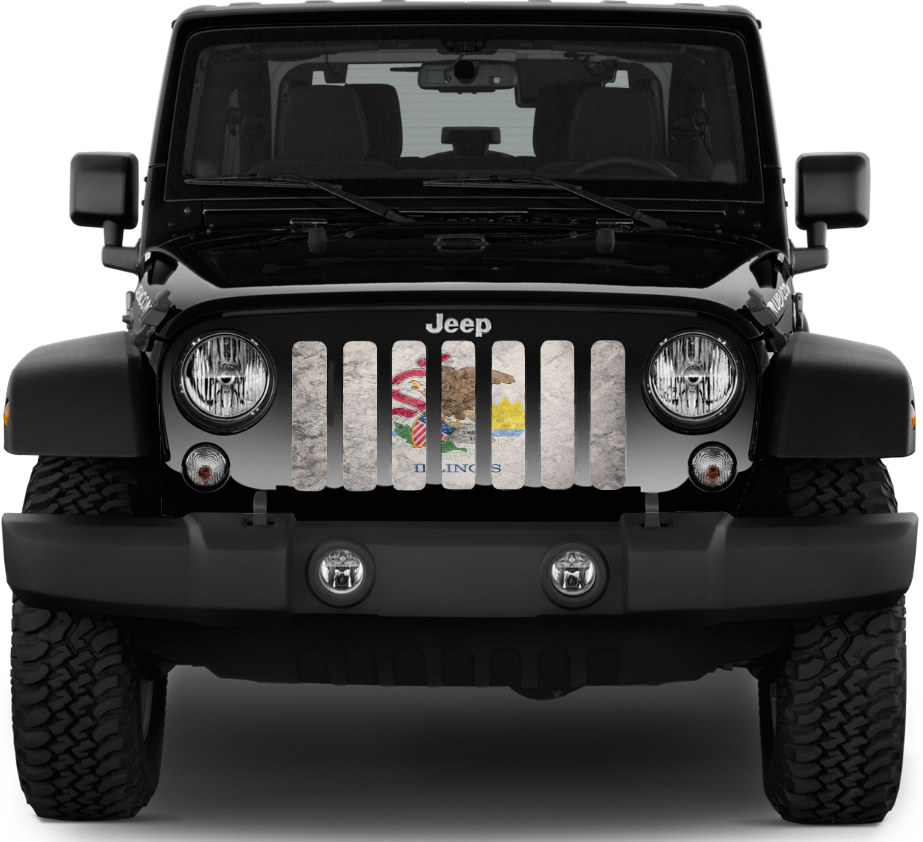 Illinois Grunge State Flag Grille Insert