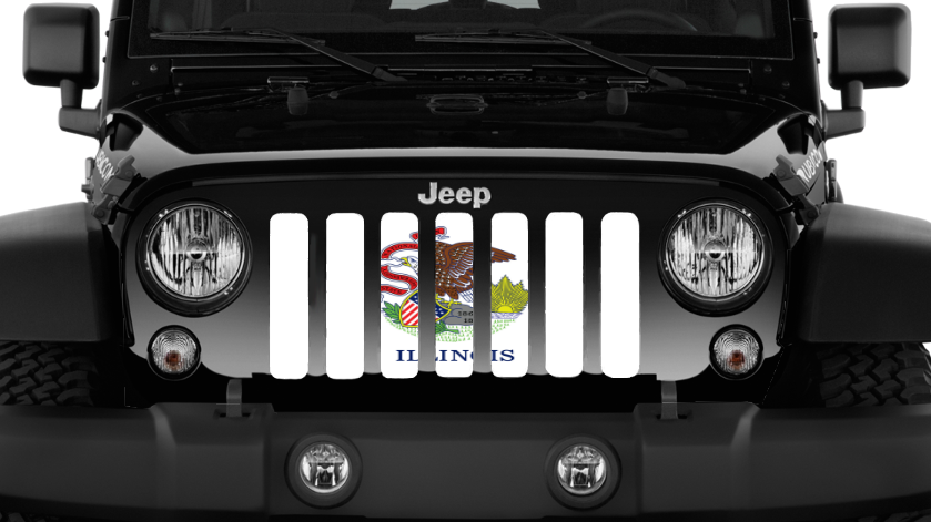 Illinois State Flag Grille Insert