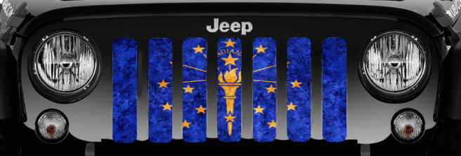 Indiana Grunge State Flag Grille Insert