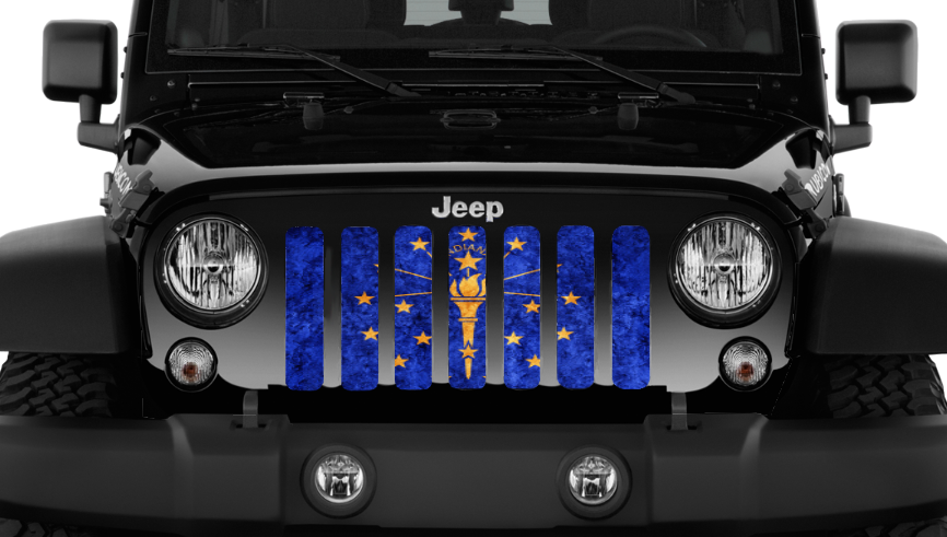Indiana Grunge State Flag Grille Insert