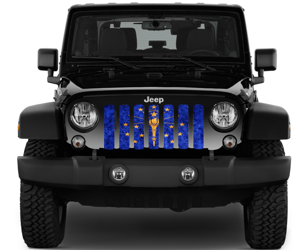 Indiana Grunge State Flag Grille Insert