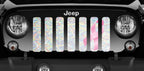 Iridescent White Pink Ribbon Grille Insert