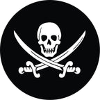 Jolly Roger Pirate Skull & Swords Black Spare Tire Cover