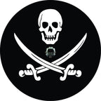 Jolly Roger Pirate Skull & Swords Black Spare Tire Cover