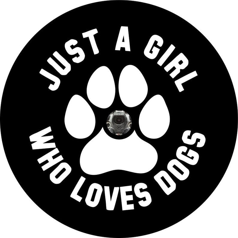 Just A Girl Who Loves Dogs Black Spare Tire Cover