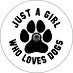 Just A Girl Who Loves Dogs White Spare Tire Cover
