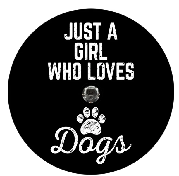 Just A Girl Who Loves Dogs & Paw Print Spare Tire Cover