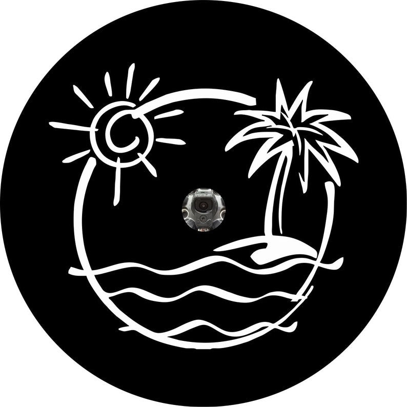 Just Beachin Black Spare Tire Cover
