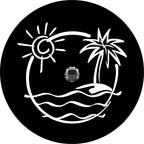 Just Beachin Black Spare Tire Cover