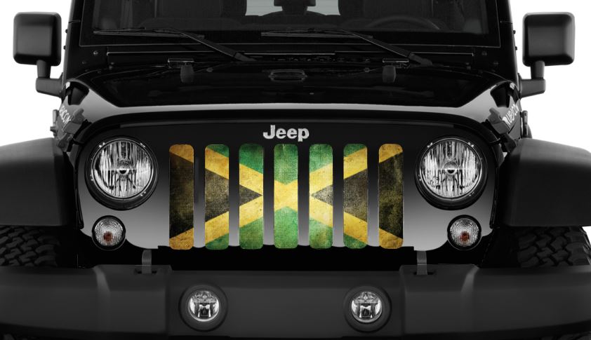 Jamaican Grunge Flag Grille Insert