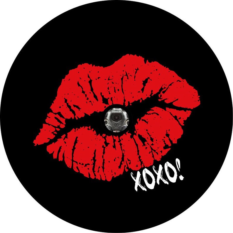 Kiss Lips XOXO Red Spare Tire Cover
