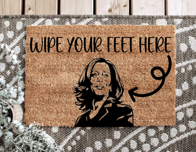 Kamala Wipe Feet Here Welcome Mat